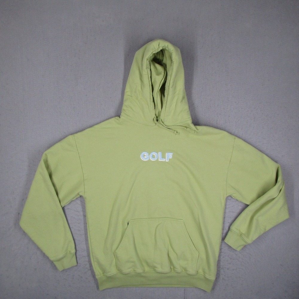 Golf Wang 3D Embroidered Logo Hoodie Women Lime Green Cotton Pullover Medium M